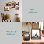 12x12 Picture Frame Set of 4 with Tempered Glass, Rustic Frame Display 10x10 Pictures with Mat or 12 x 12 Without Mat, Wood Square Photo Frames for Desktop Display and Wall Mounting