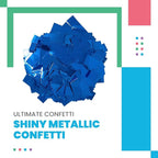 Ultimate Confetti, Rectangular Blue Mylar Shiny Foil Metallic Confetti for Cannon and Launcher use - Gender Reveal Confetti for Wedding, Parties, Mother’s Day and Live Events - 1 lb, 16 oz
