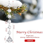 Nuenen 100 Pcs Acrylic Hanging Crystals for Centerpieces Chandelier Clear Crystal Garland Strands Ornament Acrylic Clear Beads Prisms Pendant for Christmas Tree Window Home Decoration(Diamond)