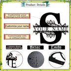 Personalized Metal Name Sign - Outdoor Name Sign - Last Name Signs - Custom Metal Monogram Sign - Metal Signs - Family Name Sign - Split Letter Metal Sign - Name Wall Decor - Monogram Gifts