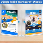 Acrylic Sign Holder 8.5 x 11,10 Pack Clear Sign Holder Double Sided Table Menu Vertical Desktop Display Stand Paper Flyer Holder Tabletop Sign Holder Suitable for Restaurants, Office, Store, Hotels