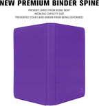 Premium 1000+ Pockets Card Binder,16 Pockets Trading Card Binder Ringless Side Loading Trading Card Album Folder for TCG - Dark Purple