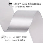 Gray Solid Satin Ribbon 1-1/2 Inch 25 Yards Solid Polyester Fabric Ribbon for Gift Wrapping Wedding Christmas Baby Shower Birthday Party Decoration Handmade Immortal Flower Craft