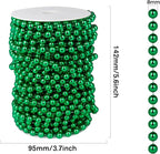 [66 Feet] Green Pearl Beads Garland, 8MM 22 Yards Green Faux Pearl Beads String Roll Bulk for DIY Craft Christmas Tree Wedding Party Decoration