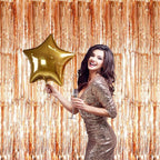 GOER 3.2 ft x 9.8 ft Metallic Tinsel Foil Fringe Curtains Party Photo Backdrop Party Streamers for Birthday,Graduation,New Year Eve Party Decorations Wedding Decor (3 Packs,Champagne Gold)
