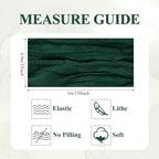 Asee'm 6PCS Table Runner Cheesecloth 10FT Emerald Green Boho Gauze Fabric Rustic Sheer Cheese Cloth Runners for Wedding Bridal Shower Party