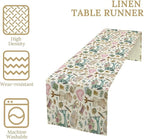 Sewing Theme Table Runner,Vintage Sewing Machine Tool Watercolor Pattern Print Tablecloth Burlap for Hotel Indoors Outdoor Dining Room Kitchen Home Decor,W13X L90 in