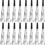Skylety 24 Pcs Noise Makers Party Favors Silver Blowers Glitter Noise Makers for Sporting Events Fun Party Horns Metallic Fringed Blowers for Birthday Supplies