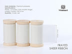 Vitalizart White Organza Ribbon Frayed Sheer Organza 1.5" Silk Like Ribbons for Gift Wrapping Craft Flower Bouquet Wedding Invitations Mesh Fabric Off White Ivory 15 Yards