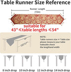 Luxury Vintage Table Runners 72 inches Long Embroidery Jacquard Fabric with Multi-Tassels Table Runners for Dining Room Dresser Wedding Christmas Thanksgiving Party Decorations (Red, 12X72inch)