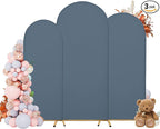 Wedding Arch Covers Arch Backdrop Cover Arch Stand Covers 7.2FT 6.6FT 6FT Set of 3 Arch Cover Spandex Fabric Stretchy Backdrop for Wedding Birthday Party Decoration Baby Shower (Dusty Blue)