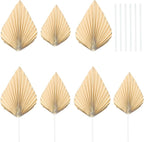 Gyufise 6Pcs Paper Palm Fan Cake Toppers Palm Leaf Fan Cake Topper Palm Spear Leaf Cupcake Toppers Cake Insert Decoration For Cake Decorating Diy Craft Project Home Wedding Party Supplies Beige