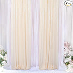 ShiDianYi Sequin-Backdrop Ivory 2 Panels 4FTx6FT Sparkle Wedding & Birthday Backdrop