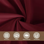 sancua Square Tablecloths 70x70 Inch Burgundy, 2 Pack - Fabric Table Cloth for Square or Round Tables, Washable Polyester Table Cover for Christmas Dinner, Holiday Party, Decorative Display Tables