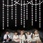 Iridescent Disco-Holographic Party-Decorations Christmas Garland - 62ft Twinkle Little Star Streamers Hanging Banner,Wedding Birthday Bachelorette Baby Bridal Shower Decor Hugtmr
