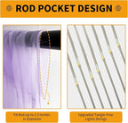 Lavender Tulle Backdrop Curtain with Lights String - 10x8ft Sheer Backdrop with 250 LEDs for Wedding, Baby Shower, Bridal Shower, Birthday Party Photo Shoot Background and Home Decorations