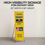Custom Banner With X Stand By Dreamcontroller(30" X 65") | Personalized X Banner Stand For Advertising, Stores, Tradeshow, Restaurant, Event, Birthday & Party | Made In Usa | Fast Delivery | Hd Print