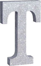 TONIFUL 8 Inch Silver Glitter Letter T Table Centerpiece A-Z Silver Birthday Party Decorations,Silver Alphabet T for Birthday,Chrismas,Graduation,Bridal Shower,Wedding,Anniversary Party Supplies