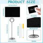30 Pack Mini Chalkboard Signs 4"x3" Small Chalkboard Label with Metal Stand Chalk-Board Signs Tabletop with 2 Water Based Chalk for Food Buffet Party, Blackboard for Message Board Si-gns, Black