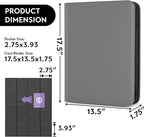 1000+ Pockets Trading Card Binder, Premium 16 Pocket Card Binder, Ringless Side Loading Collection Album Holder Folders for MTG, TCG, Game Cards & Sports Cards (Grey)
