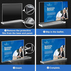 Acrylic Sign Holder 7x5, 6 Pack Clear Double Sided Table Menu Display Stand Suitable for Restaurants, Office, Store, Hotels