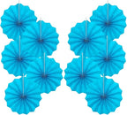 BARTHEW Blue Hanging Paper Fans,Blueaccessories Paper Decorations for Party,Blue Harmony Classroom Decorations,Party Decorations for Boys 8in Hanging Paper Fans 30 Color DIY Set (Sky Blue)