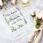 Wedding Memorial Sign，Heaven Wasn't So Far Away Sign，Wedding Supplies 5x7 Inch, Wedding Decor Loving Memory Sign for Ceremony And Reception，Arch Acrylic Table Signs for Anniversary, Event ((Foliage)