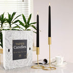 36-Pack 10-Inch Black Taper Candles - Drip-Free Unscented, Long Burning for Dinner Parties, Halloween, Home Decor, Spells & Rituals, Meditation, Prayer (25.4 cm)