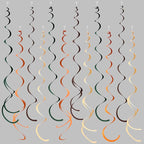36 Pcs Green Brown Orange Beige Hanging Swirl Decorations Felt Swirl Streamer Spiral Ceiling Garland for Woodland Safari Jungle Wild One Birthday Neutral Baby Shower Party Decorations Supplies