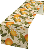Vintage Orange Table Runner Spring Summer Orange Mandarin Floral Dinner Runner for Farmhouse Party Holiday Home Kitchen Dining Table Decor 13x120