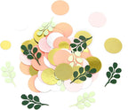 300PC Sage Green Gold Pink Round Dots Confetti for Girl Baby Shower Decorations Greenery Eucalyptus Scatter Birthday Decorations for Women Bridal Shower Wedding Confetti Party Decor Supplies