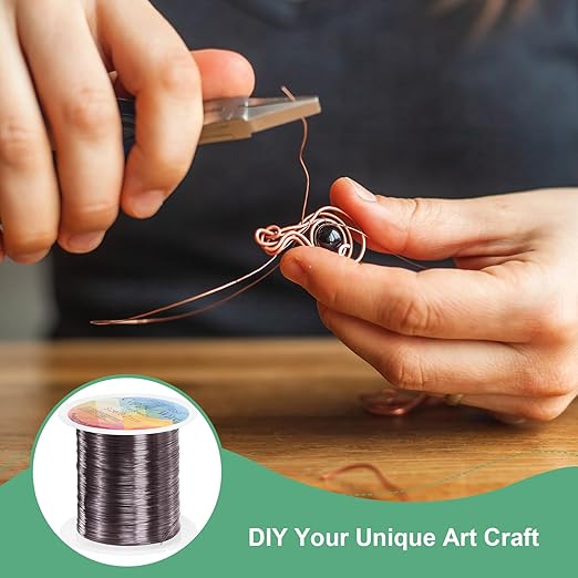 2-Rolls 0.2mm Jewelry Wire, 32 Gauge 328FT Craft Wire Copper Beading Wire for Jewelry Making/Planting/Weaving/DIY Crafting, Soft Metal Wires [100M, Metallic Black]