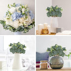 80 Pcs Mixed Eucalyptus Leaves Stems Bulk Artificial Silver Dollar Leaves for Vase Bouquets Baby Eucalyptus Leaves for Family Wedding Center Flower Arrangement