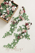 Ling's Moment 10pcs Wedding Chair Decorations Aisle Floral Swag Artificial Pew Flowers Hanging Garland Dusty Rose & Mauve For Ceremony Reception Church Rose Floral Faux Arrangement Party Outdoor Decor