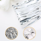 10 Pack Silver Foil Curtain Backdrop 3.2ft x 9.8ft Metallic Tinsel Foil Fringe Curtains Streamer Photo Booth Backdrop for Birthday Party Engagement Bachelorette Party Decorations (Silver)