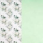 RUSPEPA Reversible Floral Wrapping Paper for Women Girls, Mini Roll, Elegant Flower Greenery and Sage Green Gift Wrap Paper for Wedding, Birthday, Bridal Shower, Mother's Day, 17 Inches x 16.4 Feet