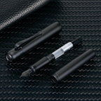 Hongdian M2 Mini Fountain Pen with Bent Nib, Sleek Shape Aluminium Short Pocket Travel Pen (Matte Black)