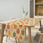 Summer Popsicles Table Runner, Colorful Cute Ice Cream Childish Seasonal Dinner Runner for Party Holiday Home Kitchen Dining Table Decor 13"x36"