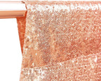 Poise3EHome 10Ft x 10Ft Rose Gold Sequin Backdrop Curtain, Glitter Thick Satin Background Drapes, Sparkly Opaque Photography Curtain, Sequence Xmas Thanksgiving Backdrop for Wedding Party Decor