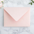 PONATIA 50PCS A7 Euro Flap Envelopes, 5.25 x 7.25'' Blush Pink Flowers Liner Envelopes for 5x7 Wedding Invitations, Photos, Postcards, Greeting Cards, Christmas Gift Cards, Acrylic Mailing