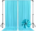 10 x 7 Feet Sky Blue Backdrop Curtain for Partie, Background Curtains for Photoshoot, Birthday, Wedding, Halloween, Thanksgiving, Christmas, New Year Party Decorations 5Ft x 7Ft, 2 Panels