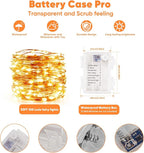 2 Pack 32.8 Ft. Battery Operated Outdoor String Lights with Remote & Timer, LED Warm White Fairy Lights, Waterproof Twinkle Lights for Bedroom, Dorm, Mason Jar, Wedding, Party, Christmas