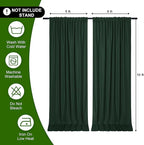 DWCN 10x10 FT Backdrop Curtains for Parties, Photography Backdrop Drapes with Rod Pockets for Wedding Decorations Stage Birthday Family Gatherings, 2 Panels 5ft x 10ft, Hunter Green