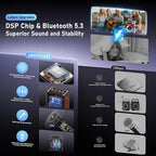 Karaoke Machine with 2 Wireless Microphones,【Upgraded 6.5"Woofer & 2"Tweeter】Portable Bluetooth 5.3 Karaoke Speaker, PA System with Bass/Treble/Echo Adjustment, Supports USB/AUX/TF/TWS for Home Party