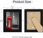 5x7 Picture Frame Set of 4, High Definition Glass Black Picture Frame, 5 x 7 Wood Rustic Photo Frames for Horizontal or Vertical Table Top and Wall Mounting