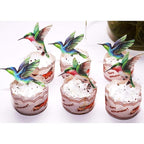 GEORLD Edible Cupcake Topper Wafer Hummingbird Cake Bird Decoration by Wafer Paper,12 Counts,Flat not 3D