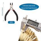 Fashewelry 98Ft 3 Colors Aluminum Flat Wire 5mm Wide Bendable Metal Craft Wire Strip 18 Gauge with Side Cutting Plier for Bezel Sculpting Armature Jewelry Making Gem Metal Wrap