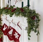 6.3FT Christmas 108 Branch Tips Artificial Cedar Garland, Anna's Whimsy Artificial Pine Cypress Greenery Garland, Christmas Decorations Indoor Outdoor Decor Winter Garlands