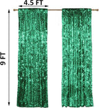 HH 9x9FT Green Big Sequin Backdrop Curtains, Sequin Photo Backdrop Payette Backdrop Curtain Panels, Shimmer Fabric Photography Backdrop for Wedding Party Christmas Decoration