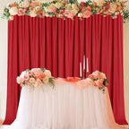 Sugargirl 10x10FT Red Backdrop Curtains Polyester Photo Backdrop Drapes Curtains 2 Panels with Rod Pockets for Party Birthday Wedding Photography Home Decoration